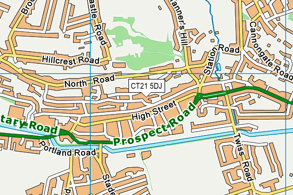 CT21 5DJ map - OS VectorMap District (Ordnance Survey)