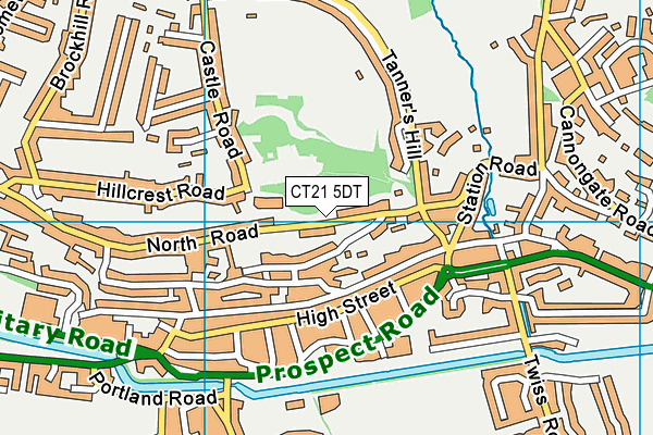 CT21 5DT map - OS VectorMap District (Ordnance Survey)