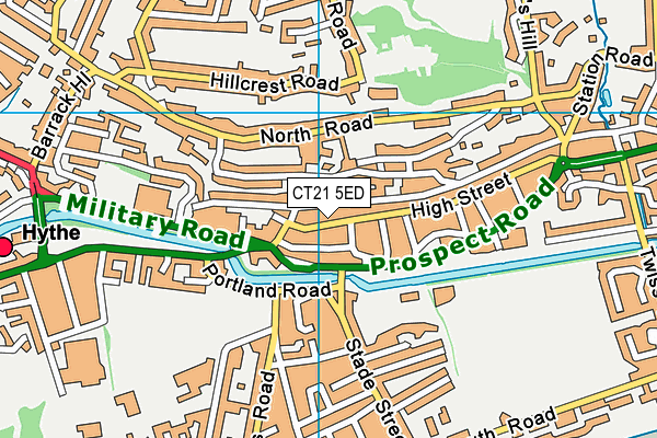 CT21 5ED map - OS VectorMap District (Ordnance Survey)