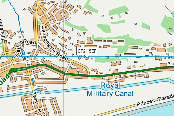 CT21 5EF map - OS VectorMap District (Ordnance Survey)