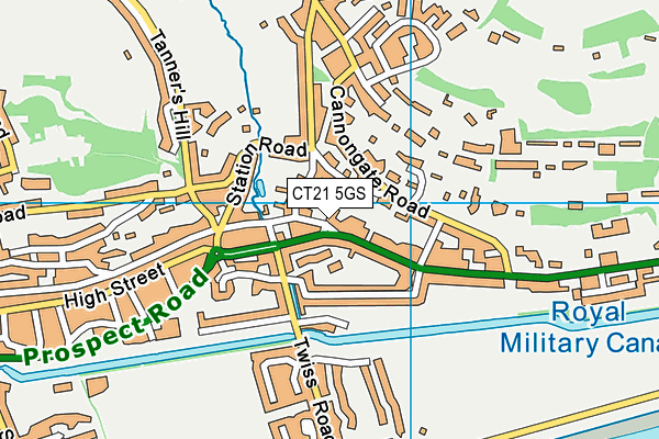 CT21 5GS map - OS VectorMap District (Ordnance Survey)