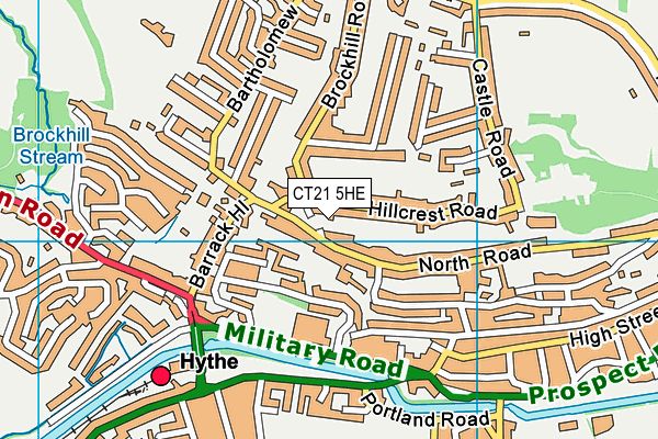 CT21 5HE map - OS VectorMap District (Ordnance Survey)