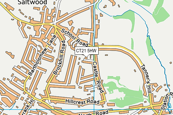 CT21 5HW map - OS VectorMap District (Ordnance Survey)