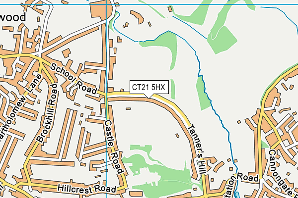 Saltwood Cricket Club map (CT21 5HX) - OS VectorMap District (Ordnance Survey)