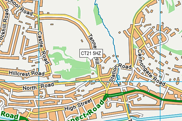 CT21 5HZ map - OS VectorMap District (Ordnance Survey)
