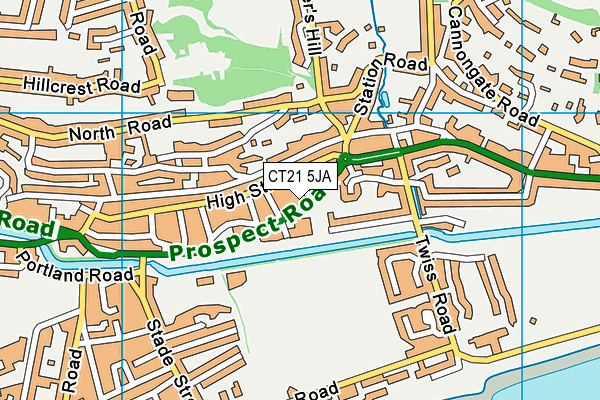 CT21 5JA map - OS VectorMap District (Ordnance Survey)