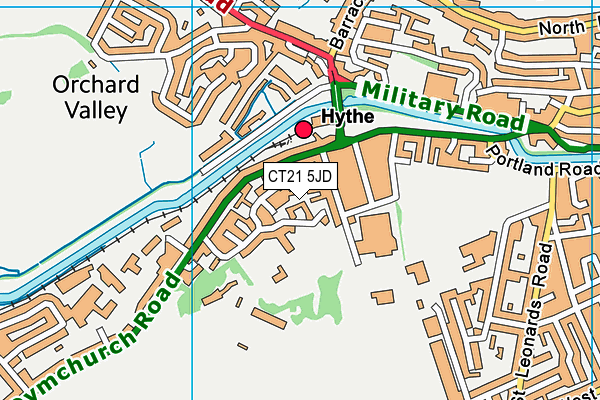 CT21 5JD map - OS VectorMap District (Ordnance Survey)