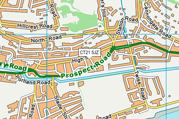 CT21 5JZ map - OS VectorMap District (Ordnance Survey)