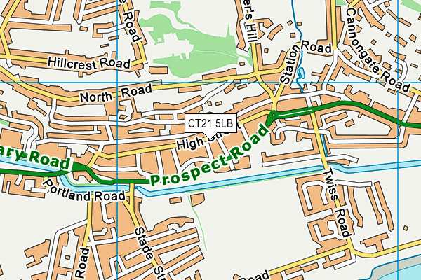 CT21 5LB map - OS VectorMap District (Ordnance Survey)