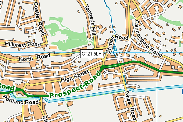 CT21 5LH map - OS VectorMap District (Ordnance Survey)