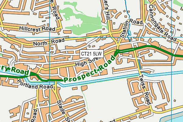 CT21 5LW map - OS VectorMap District (Ordnance Survey)