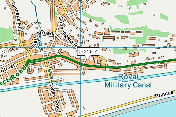 CT21 5LY map - OS VectorMap District (Ordnance Survey)