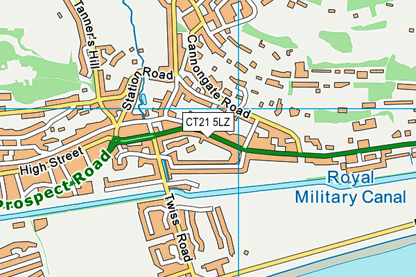 CT21 5LZ map - OS VectorMap District (Ordnance Survey)