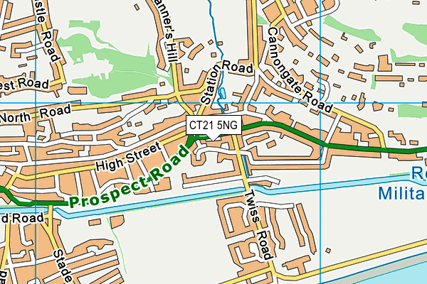 CT21 5NG map - OS VectorMap District (Ordnance Survey)