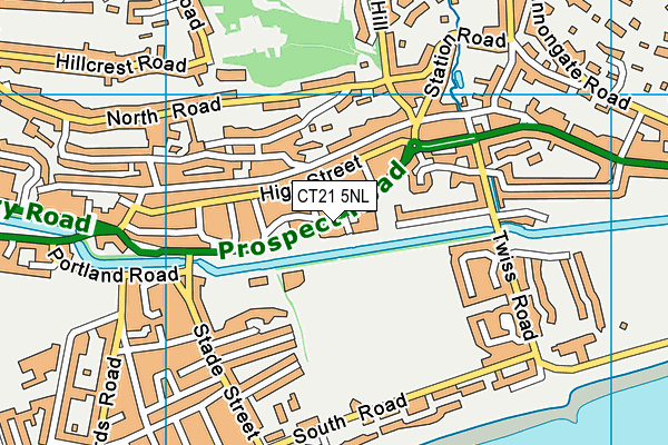 CT21 5NL map - OS VectorMap District (Ordnance Survey)