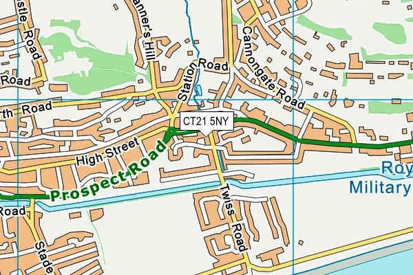 CT21 5NY map - OS VectorMap District (Ordnance Survey)