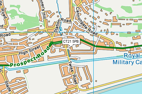 CT21 5PB map - OS VectorMap District (Ordnance Survey)