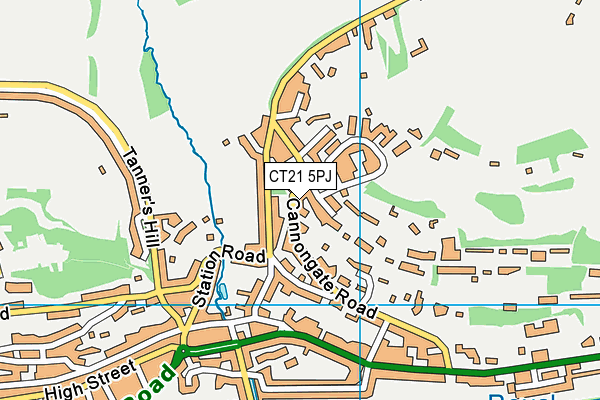 CT21 5PJ map - OS VectorMap District (Ordnance Survey)