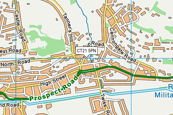 CT21 5PN map - OS VectorMap District (Ordnance Survey)