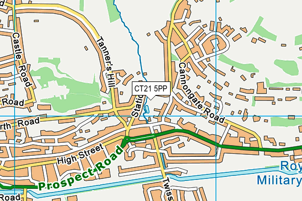 CT21 5PP map - OS VectorMap District (Ordnance Survey)