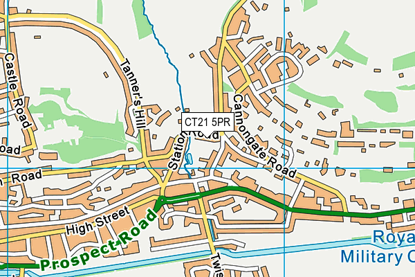 CT21 5PR map - OS VectorMap District (Ordnance Survey)