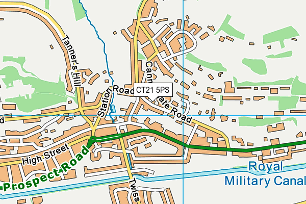 CT21 5PS map - OS VectorMap District (Ordnance Survey)