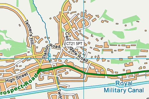 CT21 5PT map - OS VectorMap District (Ordnance Survey)