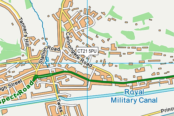 CT21 5PU map - OS VectorMap District (Ordnance Survey)