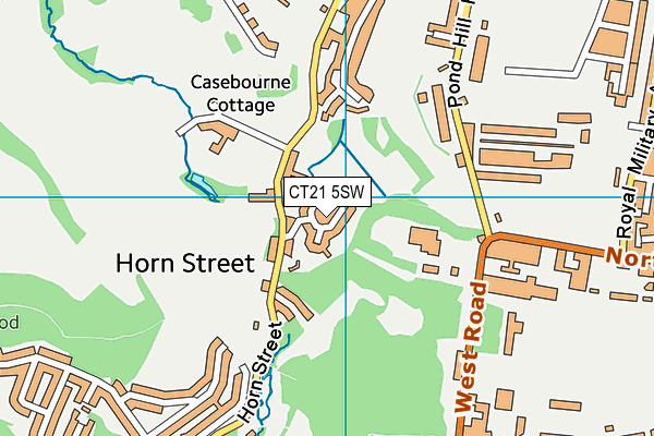 CT21 5SW map - OS VectorMap District (Ordnance Survey)