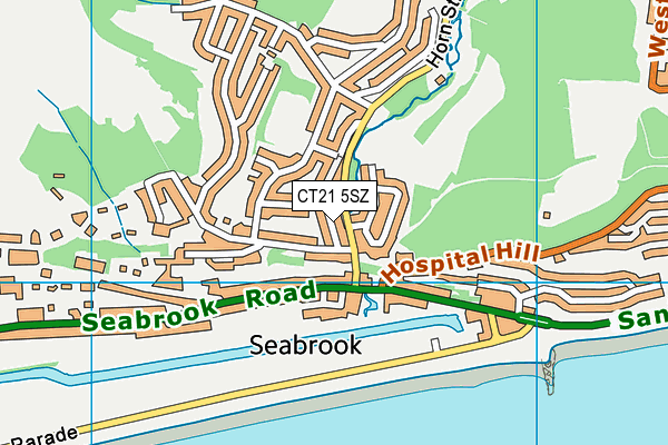 CT21 5SZ map - OS VectorMap District (Ordnance Survey)