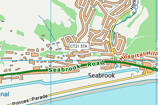 CT21 5TA map - OS VectorMap District (Ordnance Survey)