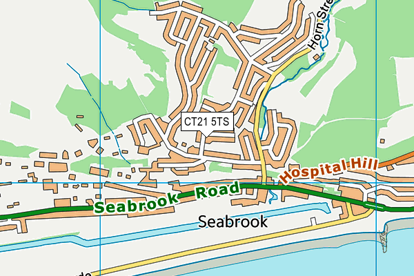 CT21 5TS map - OS VectorMap District (Ordnance Survey)