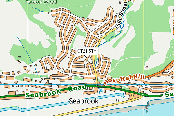 CT21 5TY map - OS VectorMap District (Ordnance Survey)