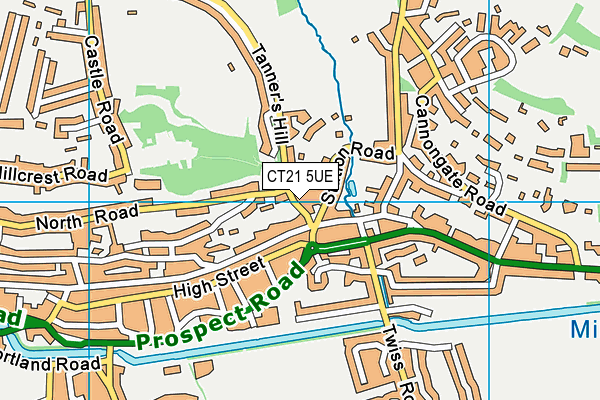 CT21 5UE map - OS VectorMap District (Ordnance Survey)