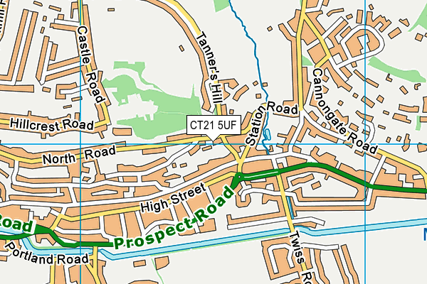 CT21 5UF map - OS VectorMap District (Ordnance Survey)