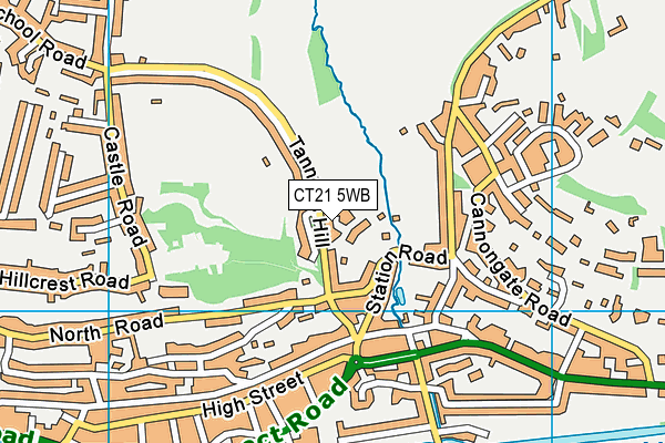 CT21 5WB map - OS VectorMap District (Ordnance Survey)