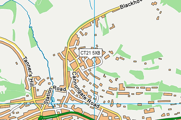 CT21 5XB map - OS VectorMap District (Ordnance Survey)