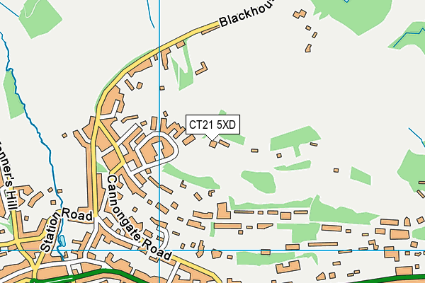 CT21 5XD map - OS VectorMap District (Ordnance Survey)