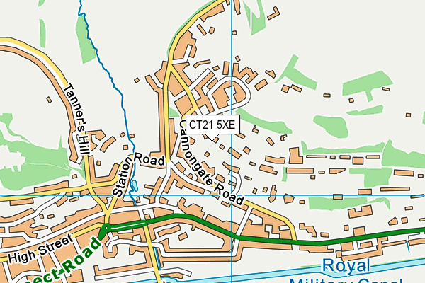 CT21 5XE map - OS VectorMap District (Ordnance Survey)