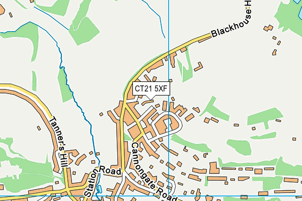 CT21 5XF map - OS VectorMap District (Ordnance Survey)