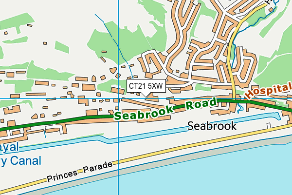 CT21 5XW map - OS VectorMap District (Ordnance Survey)