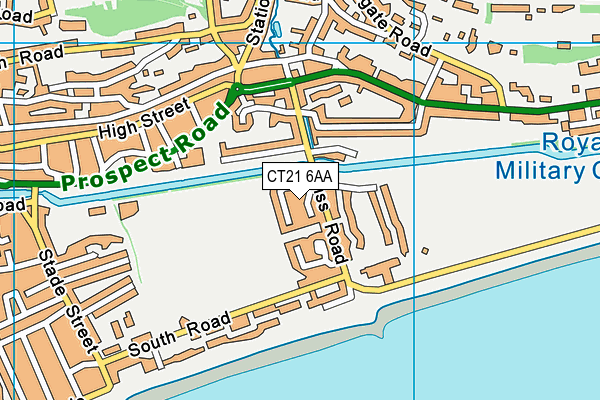 CT21 6AA map - OS VectorMap District (Ordnance Survey)
