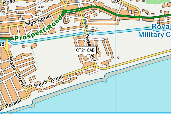 CT21 6AB map - OS VectorMap District (Ordnance Survey)