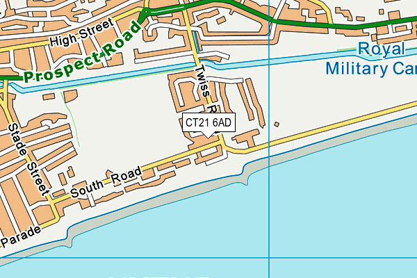 CT21 6AD map - OS VectorMap District (Ordnance Survey)