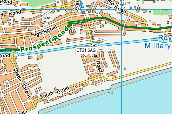 CT21 6AG map - OS VectorMap District (Ordnance Survey)