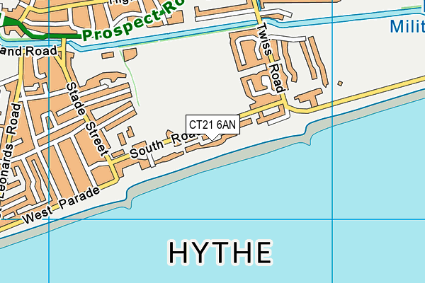 CT21 6AN map - OS VectorMap District (Ordnance Survey)