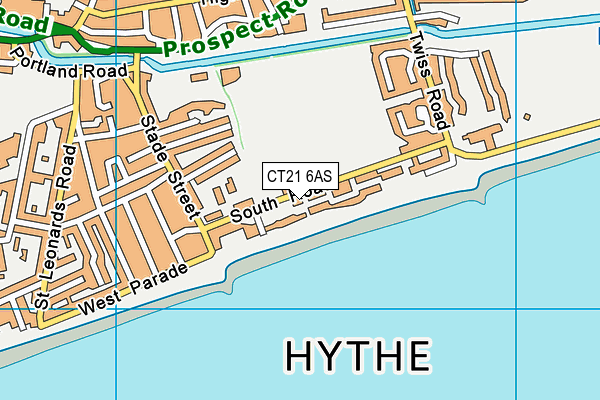 CT21 6AS map - OS VectorMap District (Ordnance Survey)