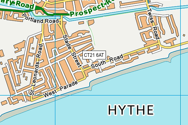 CT21 6AT map - OS VectorMap District (Ordnance Survey)