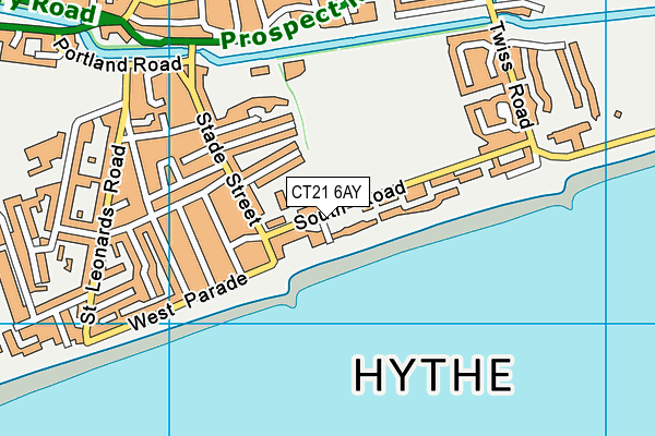 CT21 6AY map - OS VectorMap District (Ordnance Survey)