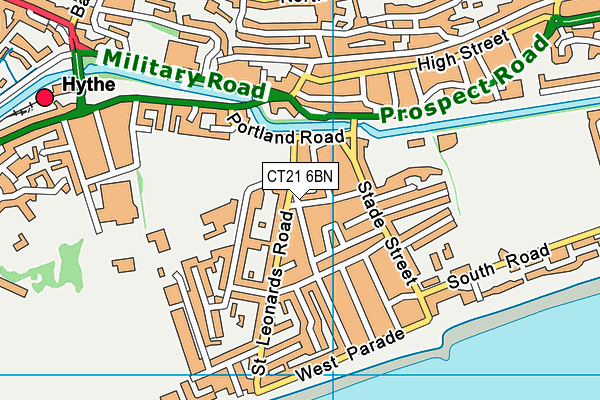 CT21 6BN map - OS VectorMap District (Ordnance Survey)